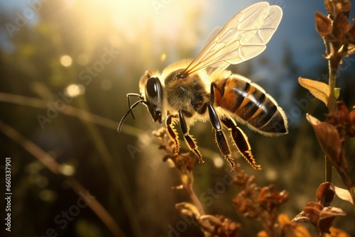 bee in flight. Generative AI