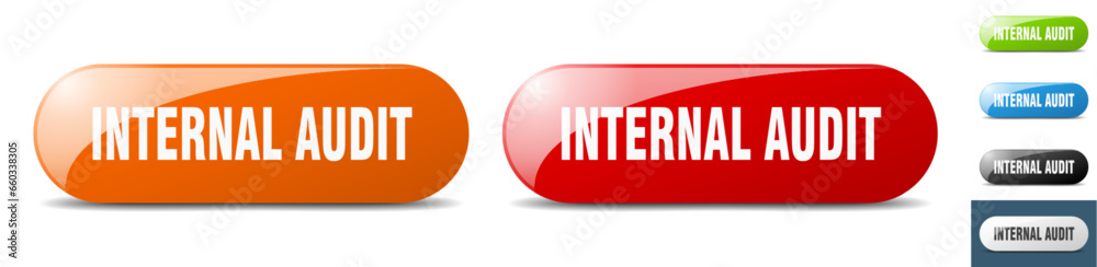 internal audit button. key. sign. push button set