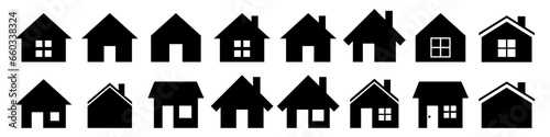 House set icon on isolated background. Vector set of house icons. Home flat icon set. Vector illustration EPS 10