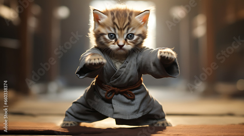 Kitten in Kung Fu Stance