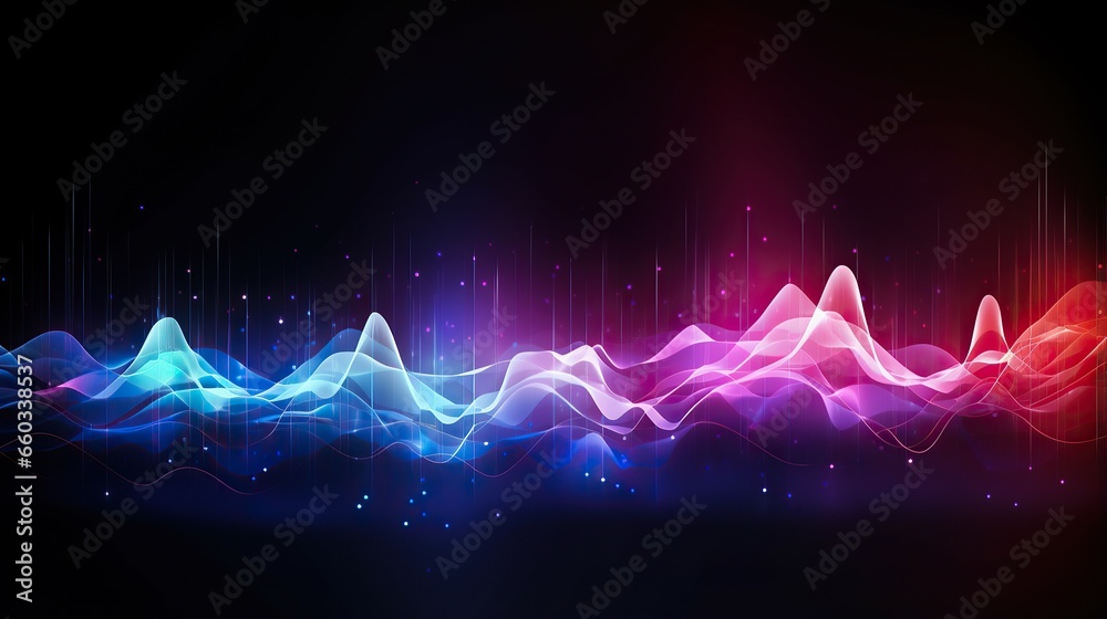 Sound wave . Round musical abstract background of wave shapes. - obrazy, fototapety, plakaty 
