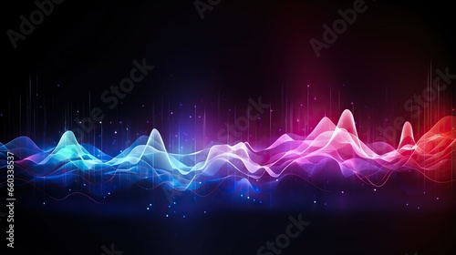 Sound wave . Round musical abstract background of wave shapes. photo