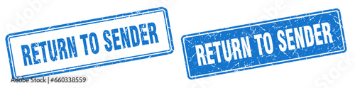 return to sender stamp set. return to sender square grunge sign