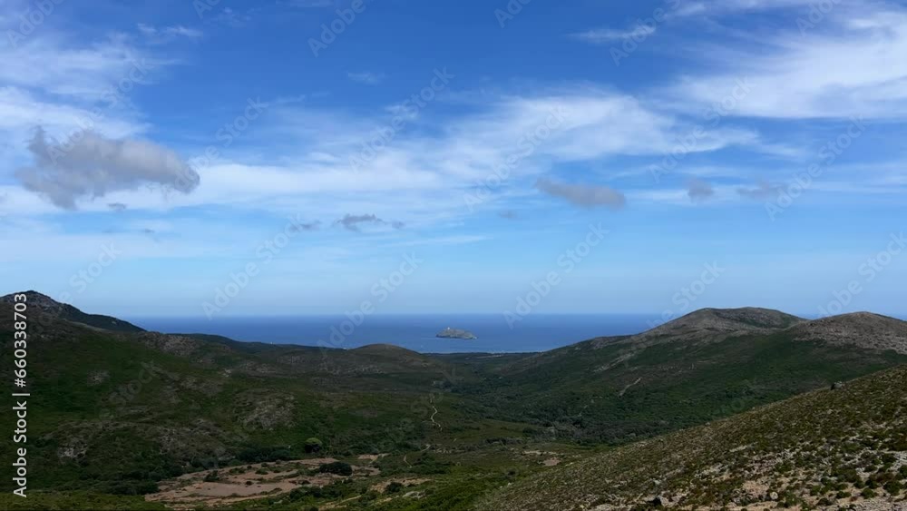 Stunning view of Cap Corse from viewpoint point of northern Corsica in France