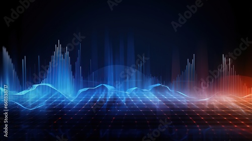 Sound wave . Round musical abstract background of wave shapes.