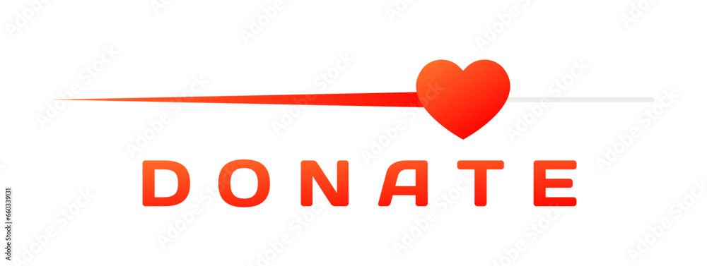 Donate icon. Flat, red, heart icon, donate button. Vector icon Donate icon. Flat, red, heart icon, donate button. Vector icon
