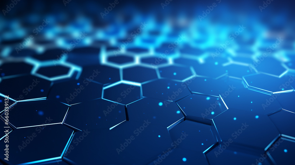 Abstract blue hexagonal technology background Abstract blue hexagonal technology background