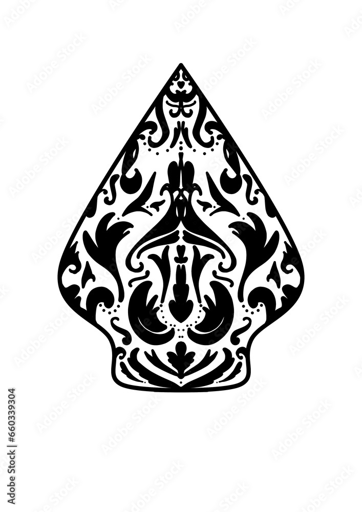 Obraz premium Simple doodle inspired by Gunungan from Javanese Indonesia with black color that can be use for social media, wallpaper, e.t.c. 
