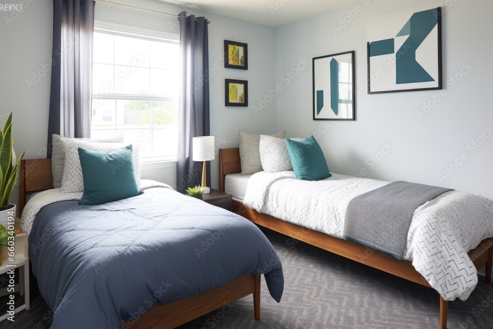 bed made neatly in a shared bedroom bed made neatly in a shared bedroom