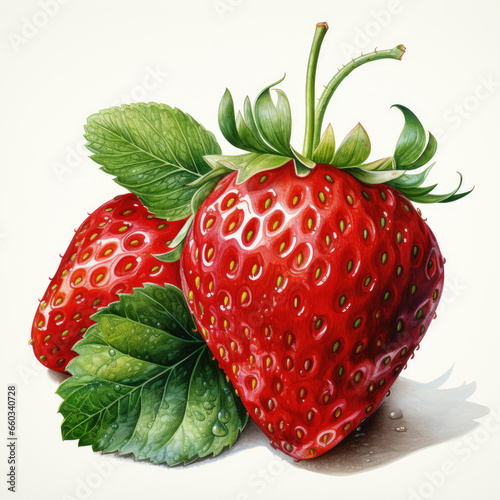 watercolor Strawberry Teaclipart, Generative Ai