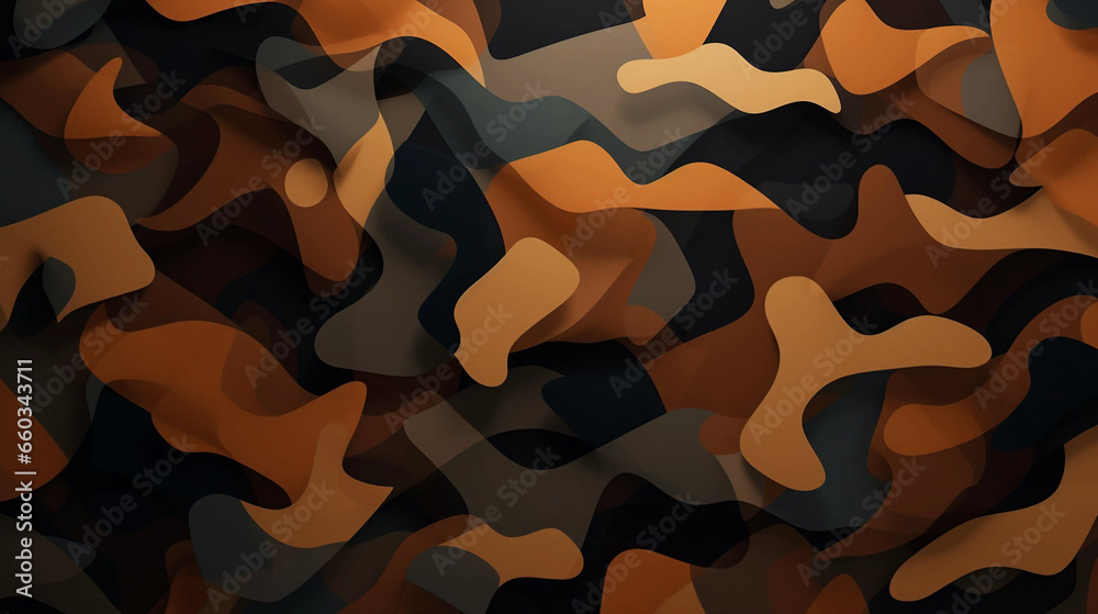 Fototapeta premium A Textured Orange and Black Camouflage Background