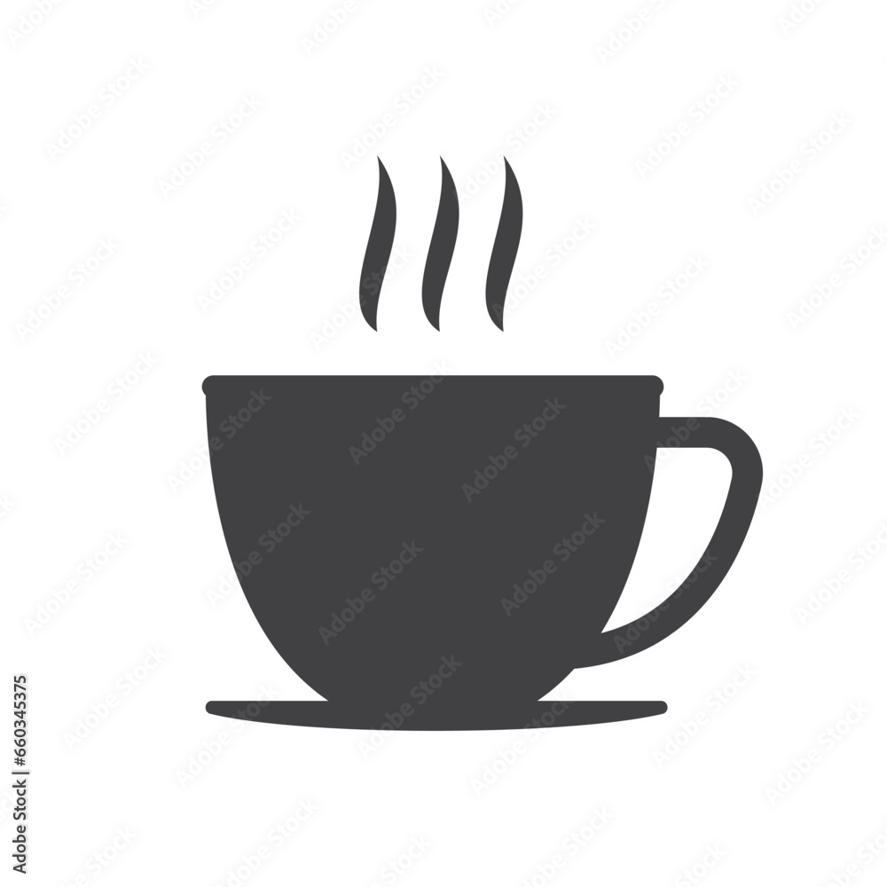 Cup of coffee icon isolated flat design vector illustration. Cup of coffee icon isolated flat design vector illustration.