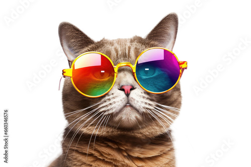 Cat Coolness Vibrant Sunglasses Swagger on isolated background