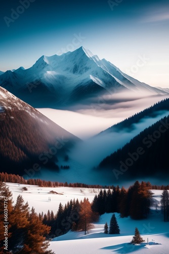 tatra mountains in poland, snow, mountains , fog, bear in snow, photography
