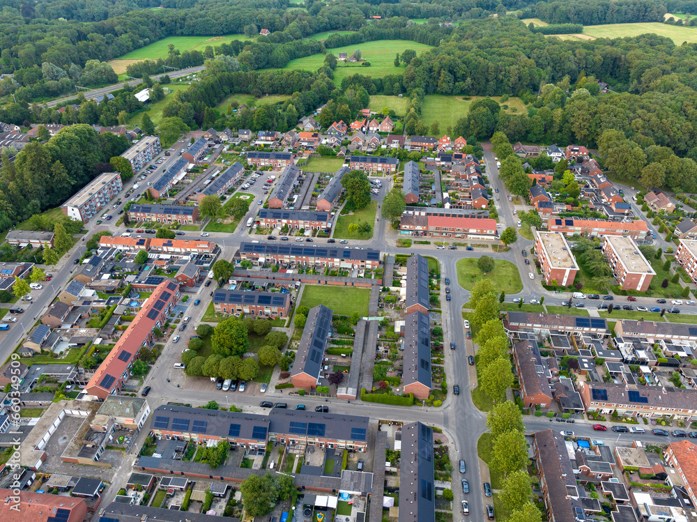 aerial view of a dutch city