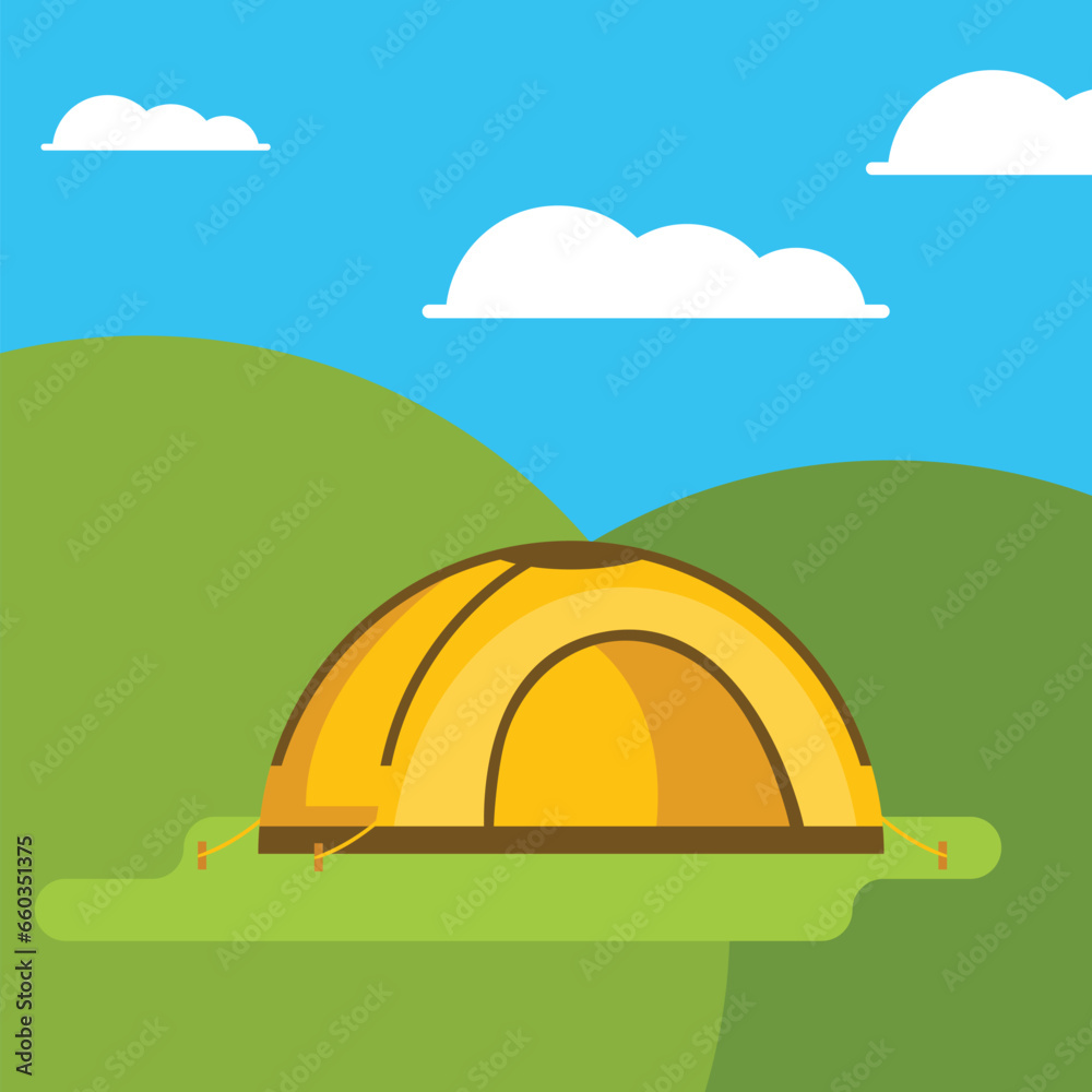 Fototapeta premium camping tent with a natural theme