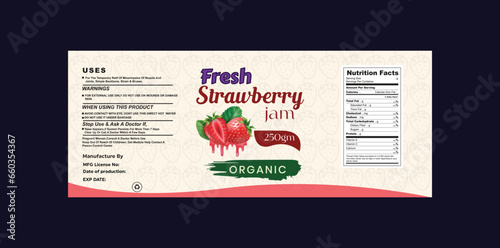 strawberry jam label . Jam Label Packaging Design, Strawberry jam label template