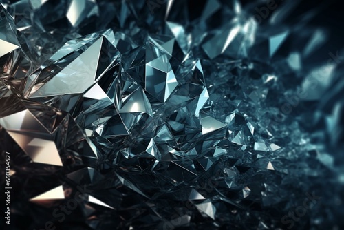 Abstract metallic crystal background. Generative AI