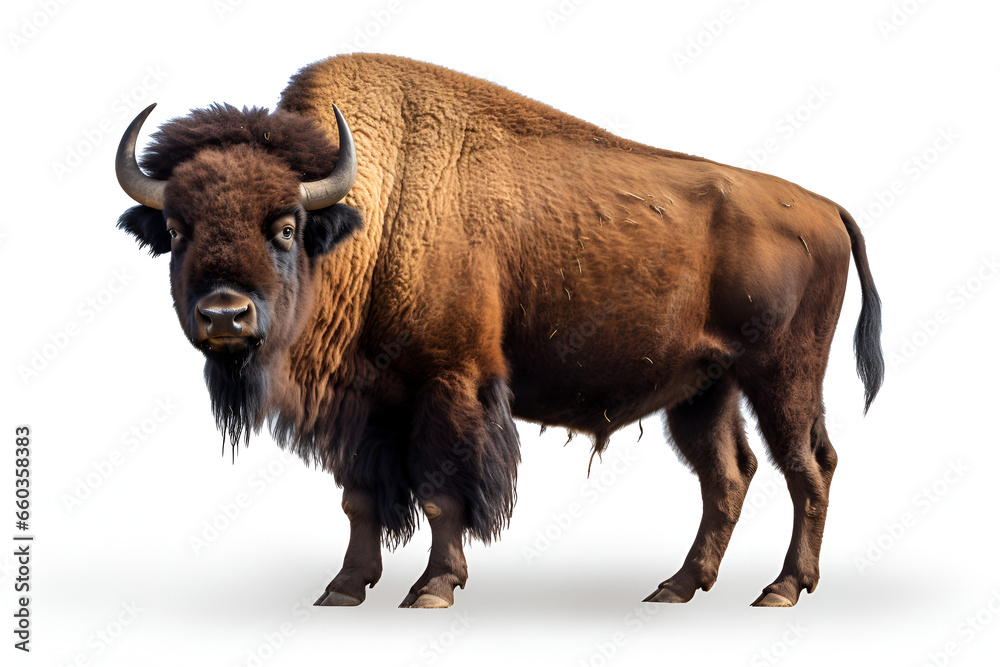 american bison isolated on white american bison isolated on white