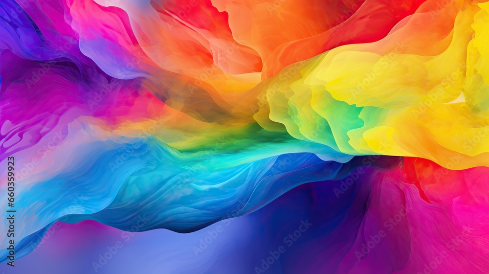 Rainbow Wavy Background, Modern Wavy Colored Background