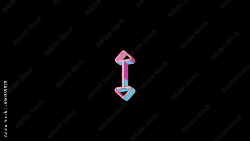 Bright arrows up down icon is jumping merrily. Retro style. Alpha channel black. Looped from frame 120 to 240, Alpha BW at the end Bright arrows up down icon is jumping merrily. Retro style. Alpha channel black. Looped from frame 120 to 240, Alpha BW at the end
