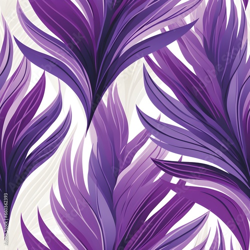 purple white abstract background with tropical palm leaves in Matisse style. Generative AI