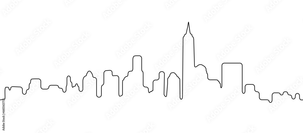 New York skyline. seamless line