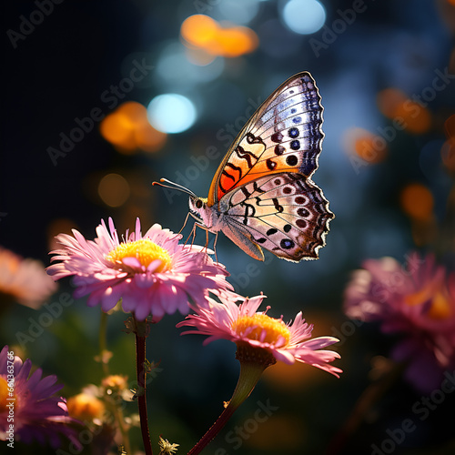 butterfly on flower butterfly, insect, nature, flower, summer, macro, animal, wings, plant, orange, garden, spring,  © Raania
