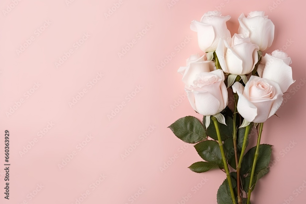 roses on pink background, valentines day and mothers day concept roses on pink background, valentines day and mothers day concept