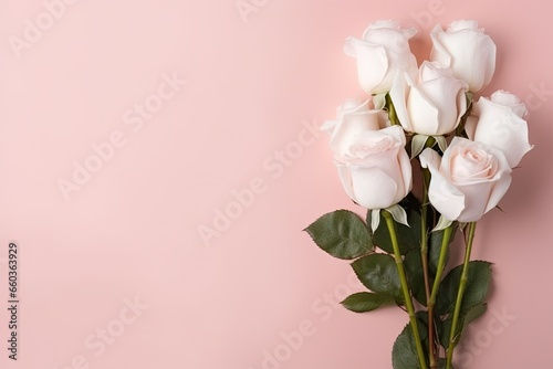 Wallpaper Mural roses on pink background, valentines day and mothers day concept Torontodigital.ca