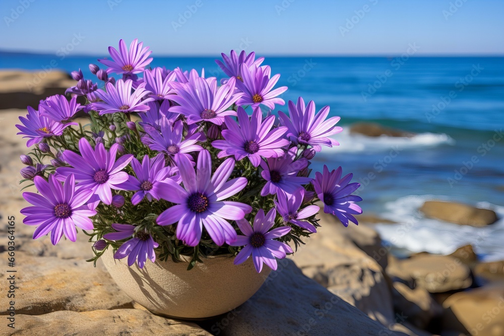 custom made wallpaper toronto digitalOsteospermums Daisy-Like flowers on the beach