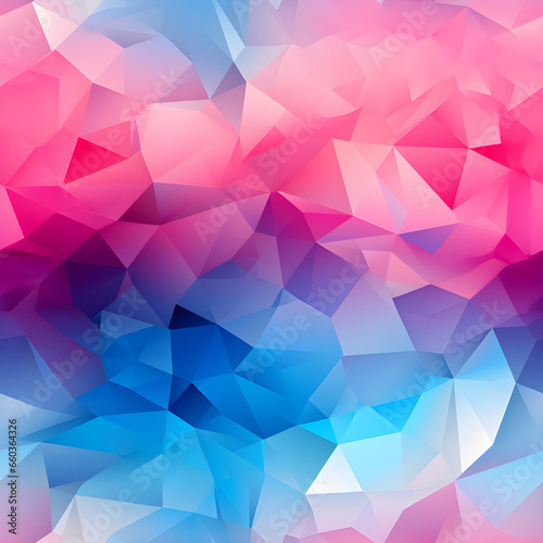 Abstract polygon pink and blue wallpaper, 4k - vibrant color background. Generative AI