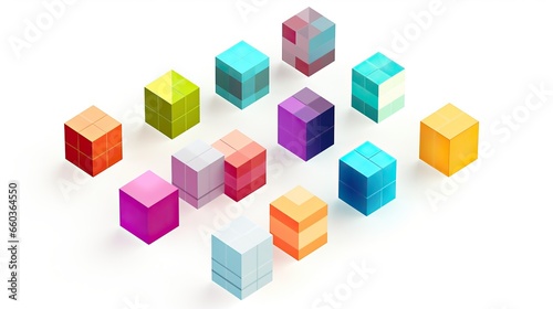 abstract cubes concept on white background