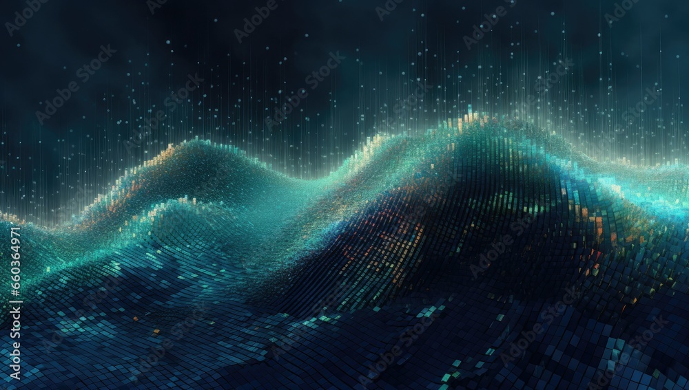 An abstract illustration of data flowing through a network of nodes An abstract illustration of data flowing through a network of nodes