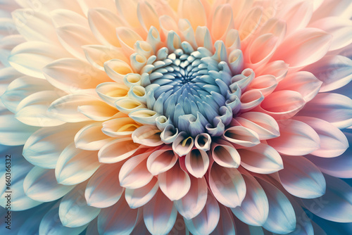 A pastel-colored geometric-style Zinnia artwork with intricate geometric shapes and soft pastel hues, showcasing the beauty of nature in a modern design. 