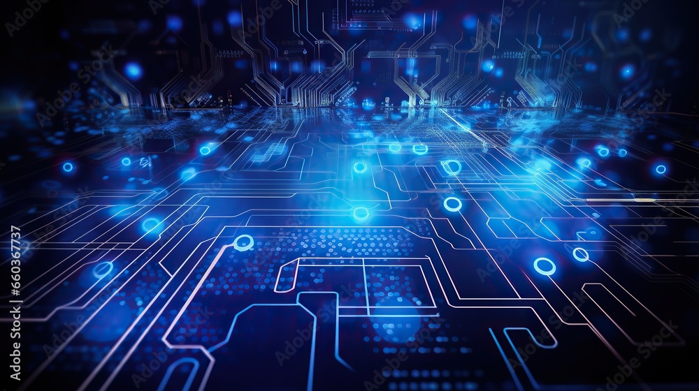 Obraz premium Circuit chip concept., digital abstract background. Technology science background. Integrated communication