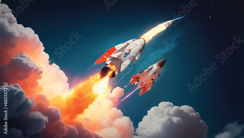 panoramic rocket launching