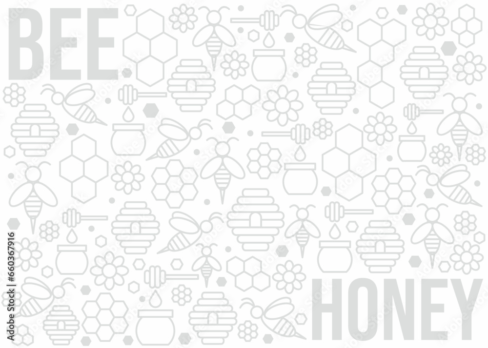 Bee and honey background design Bee and honey background design