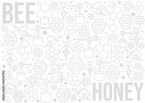 Bee and honey background design
