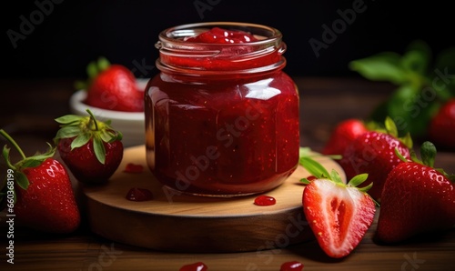 strawberry jam and strawberries