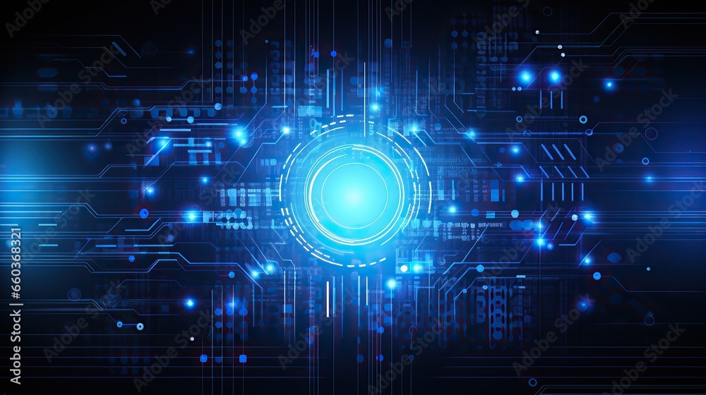 Fototapeta premium Circuit chip concept., digital abstract background. Technology science background. Integrated communication. digital data network connection ,future background concept
