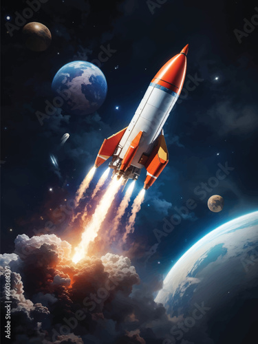 panoramic rocket launching