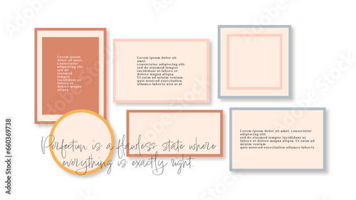 Vector photo collage template moodboard pictures grids vector illustration	
