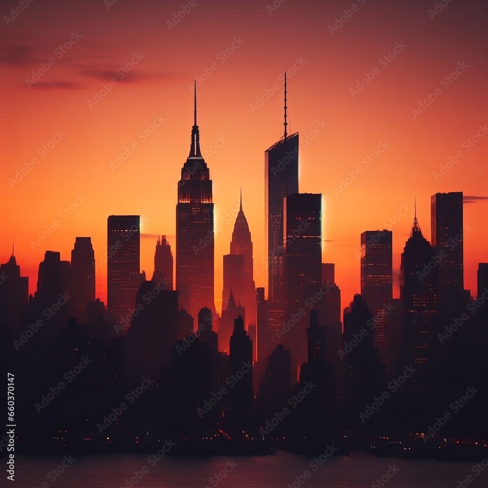 City Lights: An Urban Sunset Symphony