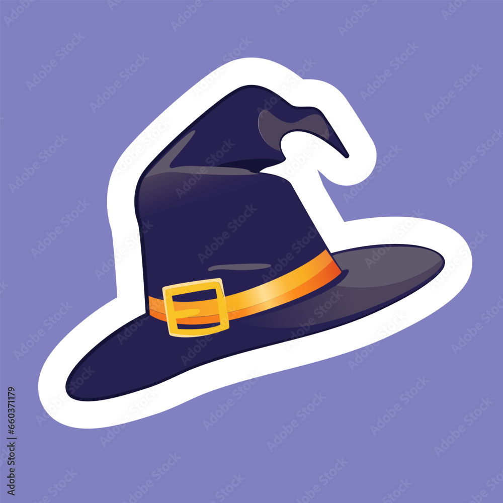 A witch's hat in a cartoon game style. A witch's hat in a cartoon game style.