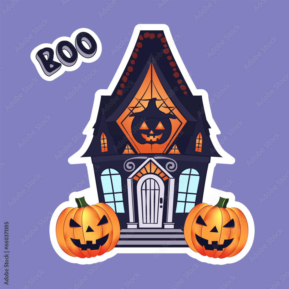 A scary witch's house for Halloween in a cartoon game style. A scary witch's house for Halloween in a cartoon game style.