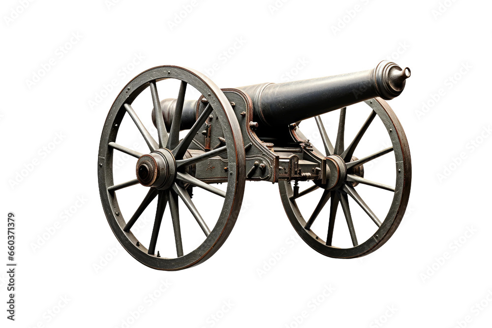 Iconic Artillery of the American Civil War on isolated background