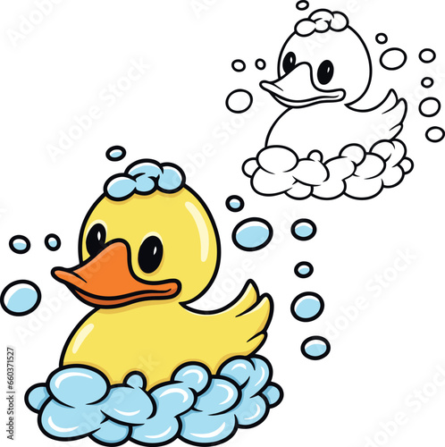 Rubber duck in foam