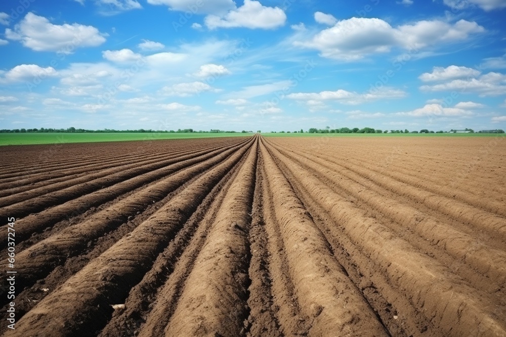 Spring Agriculture: Preparing Plowed Fields for Planting Spring Agriculture: Preparing Plowed Fields for Planting