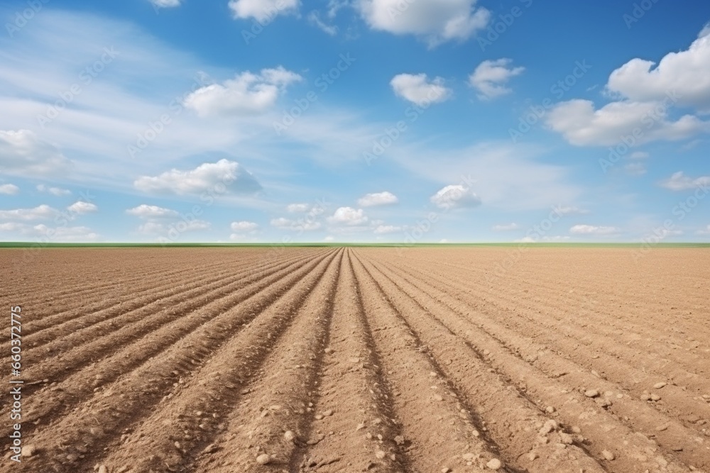 Spring Agriculture: Preparing Plowed Fields for Planting